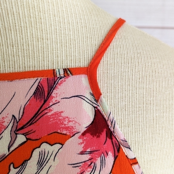 MINKPINK Tangerine Dream Orange High Neck Mini Swing Dress Size Small - Picture 4 of 10